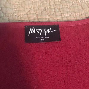 Nasty Gal marroon wrap dress/maxi